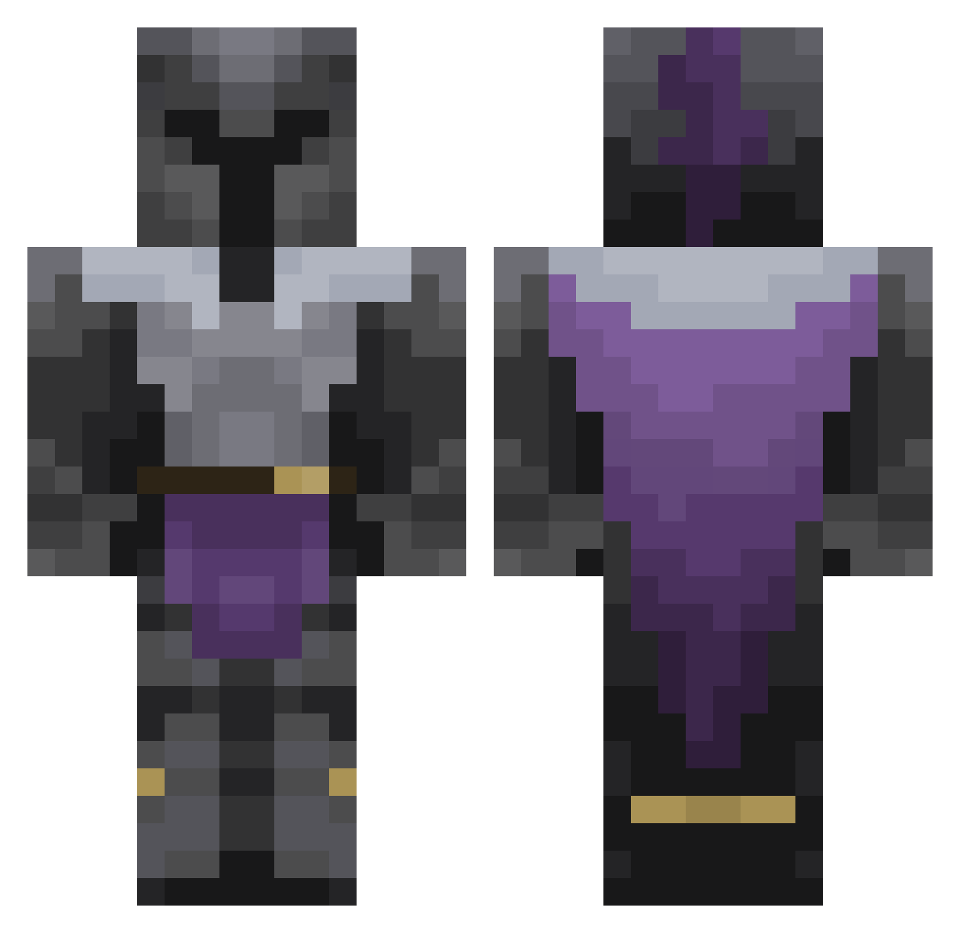 Houndbark Minecraft skin, front and back view