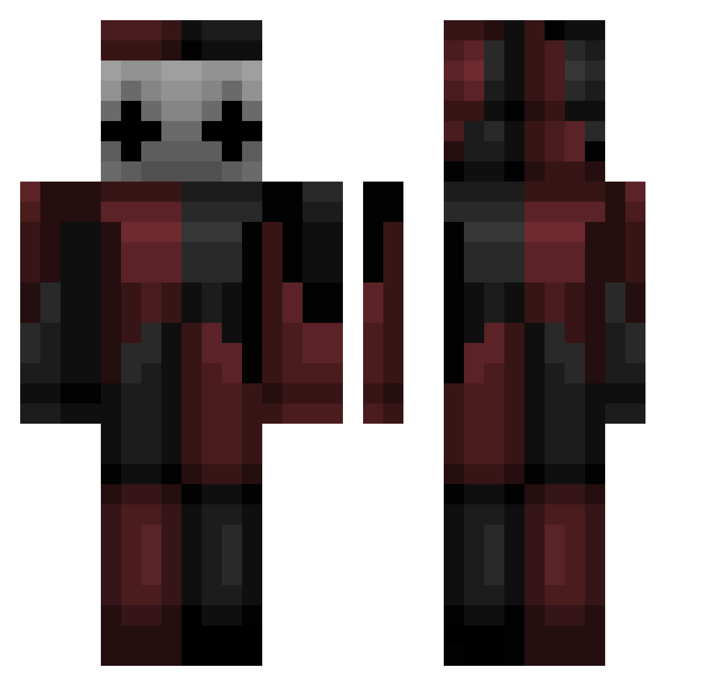 Vuszy Minecraft skin, front and back view