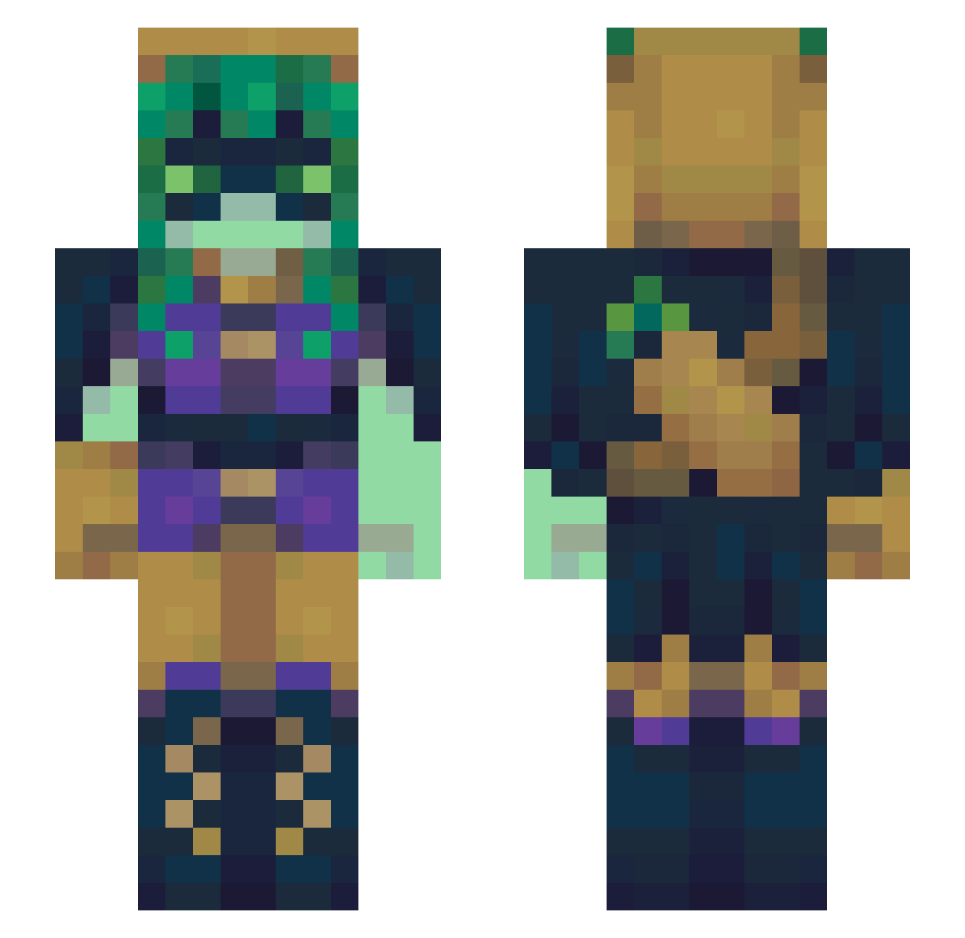 SpiderGwen17 Minecraft skin, front and back view