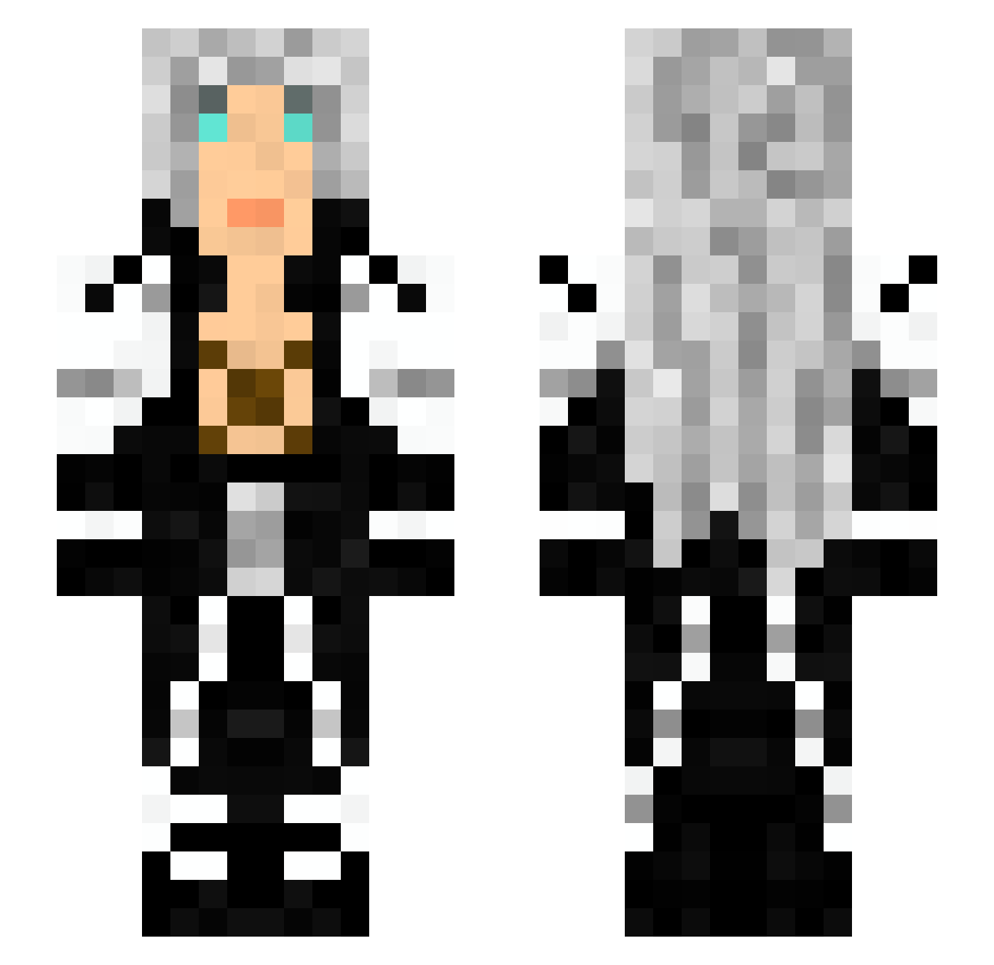 Skippzore Minecraft skin, front and back view