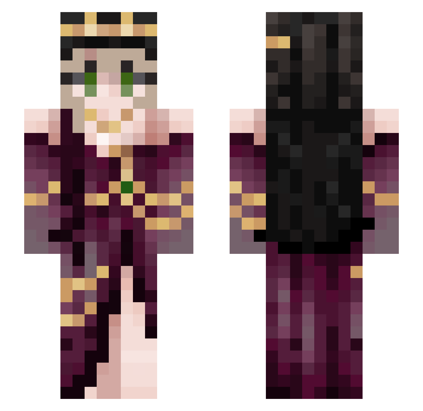 Twoteaspoon Minecraft skin, front and back view