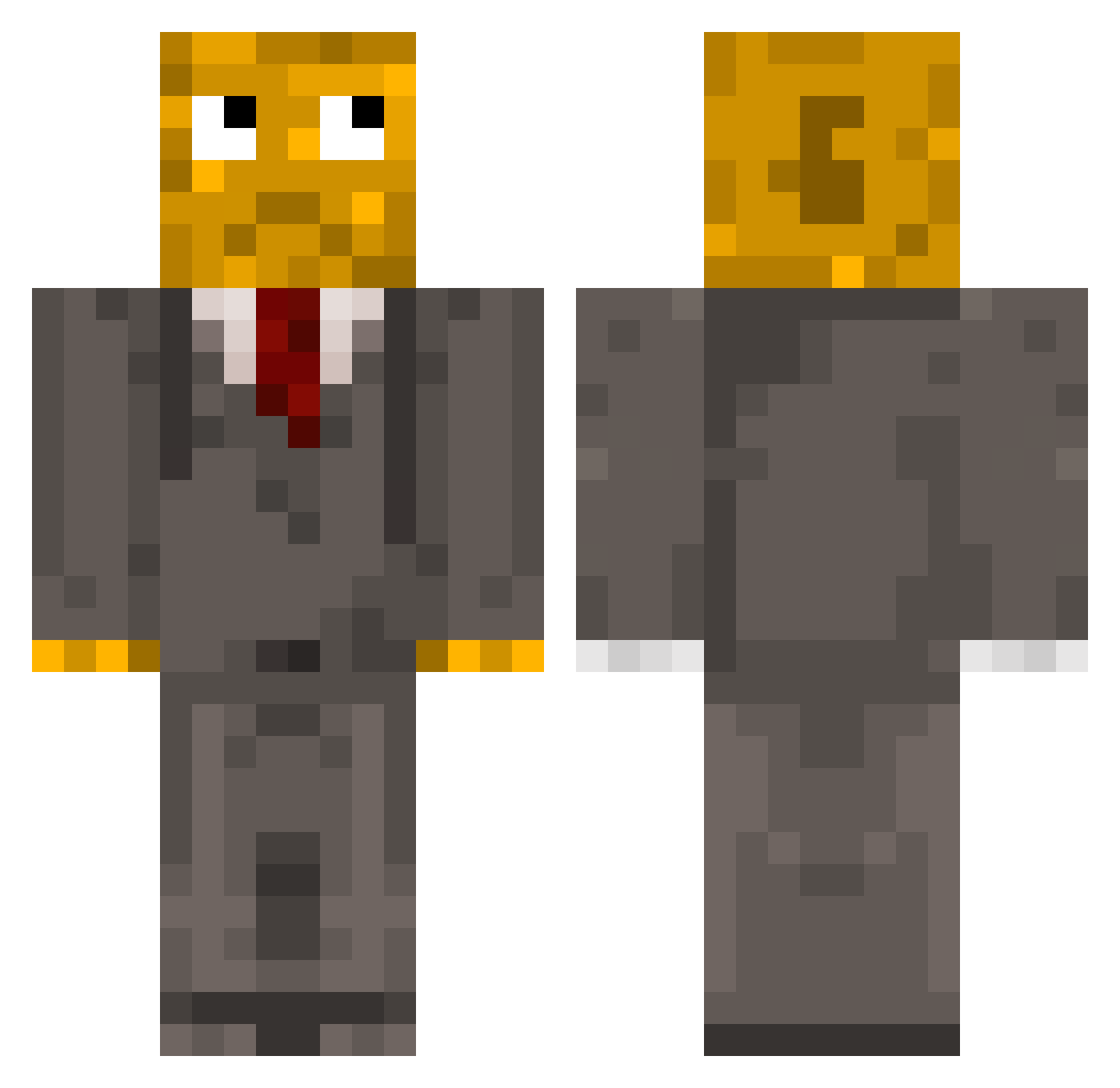 GxldFxsh Minecraft skin, front and back view
