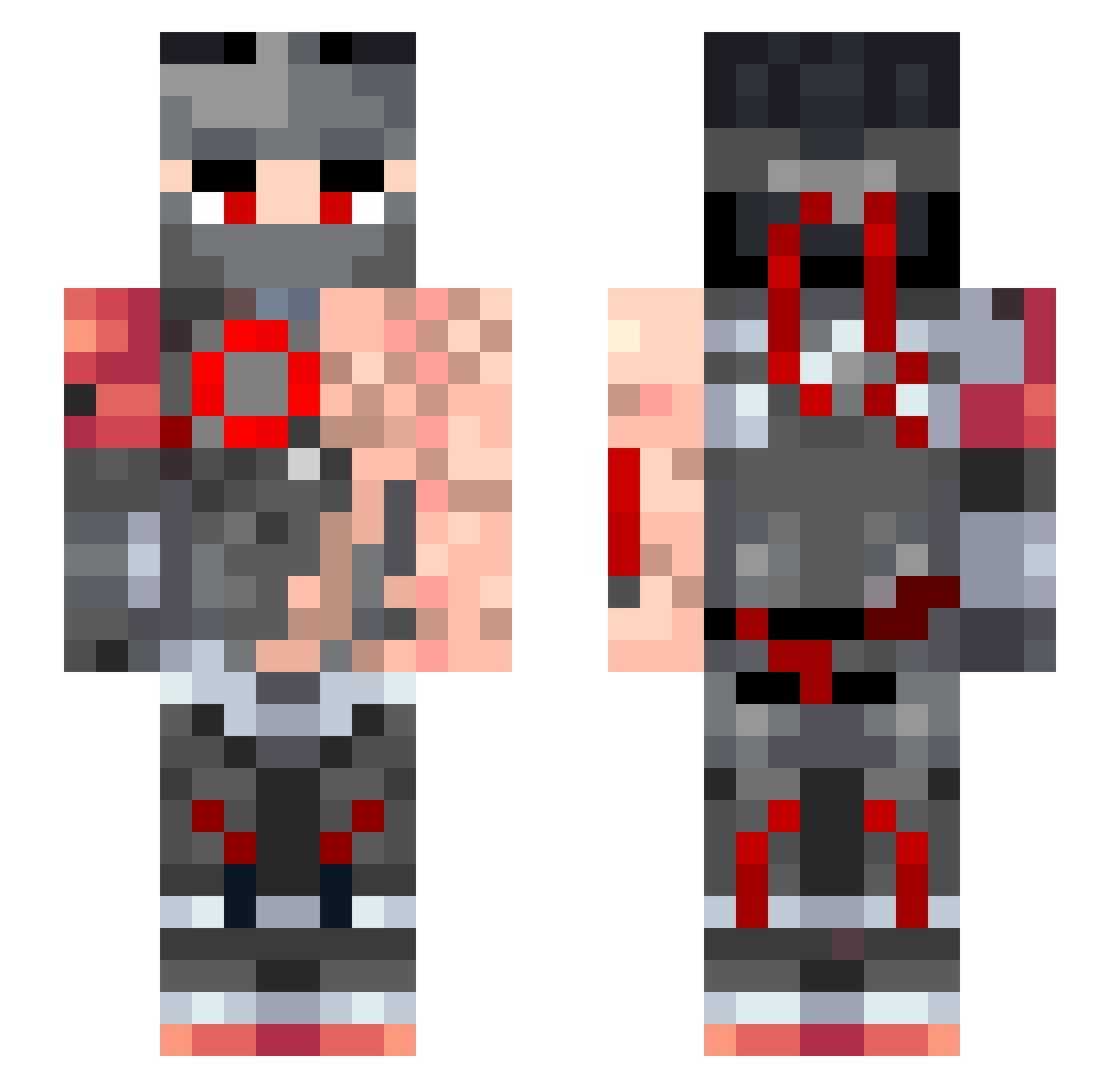 Lactide Minecraft skin, front and back view