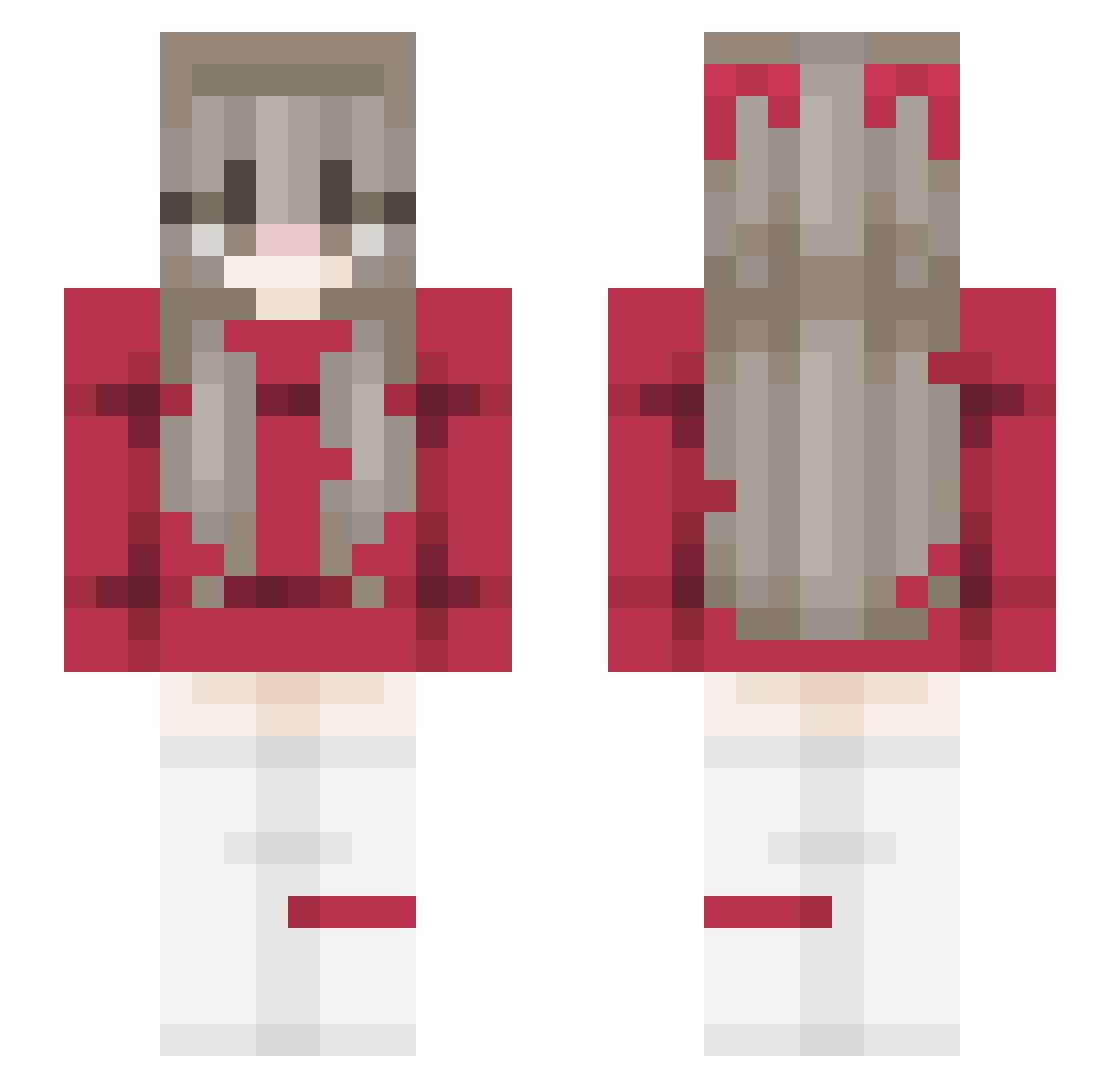 Lo00gacy Minecraft skin, front and back view