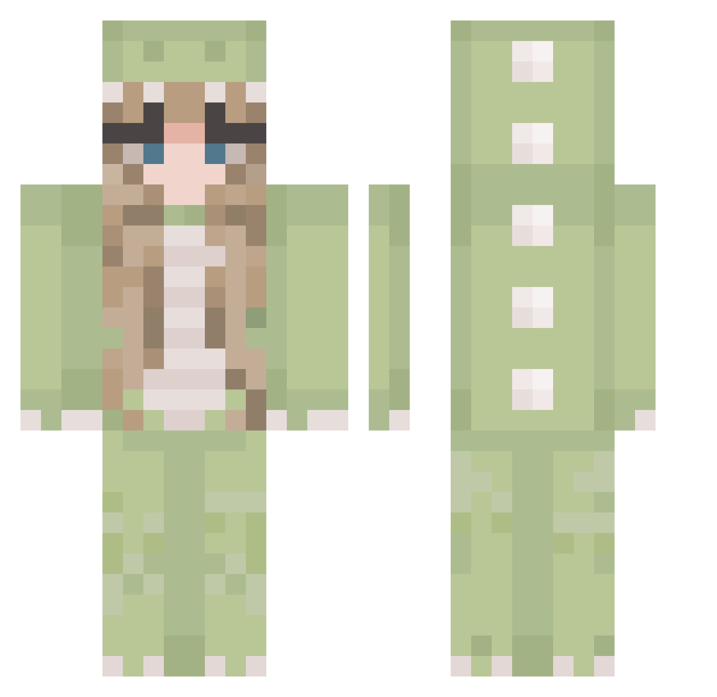 NickPataridze Minecraft skin, front and back view