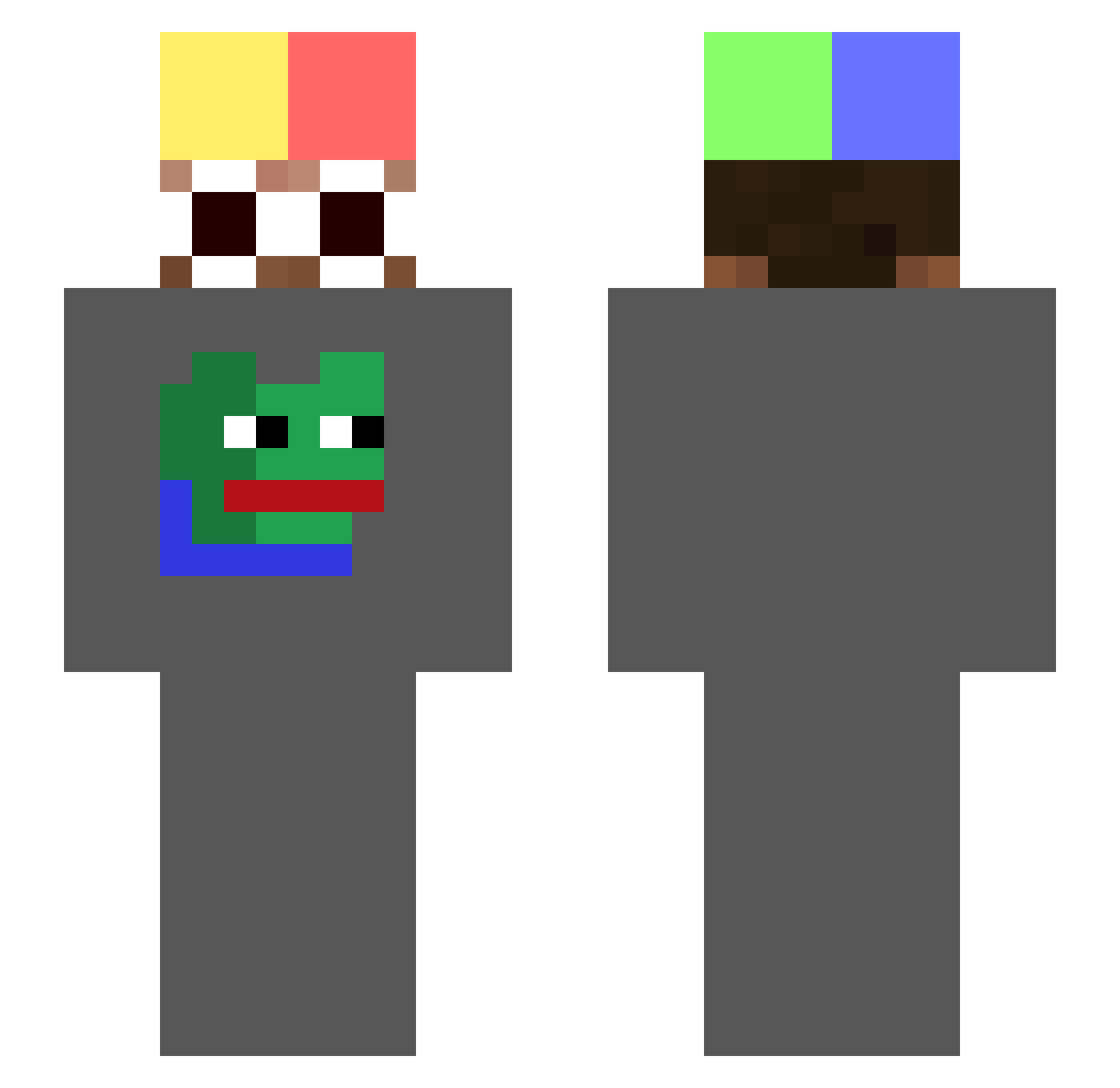ZWINN Minecraft skin, front and back view