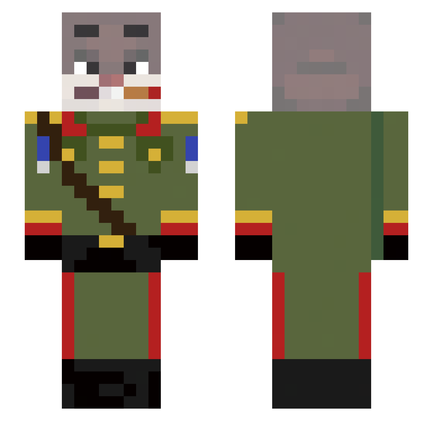 zajoncc Minecraft skin, front and back view