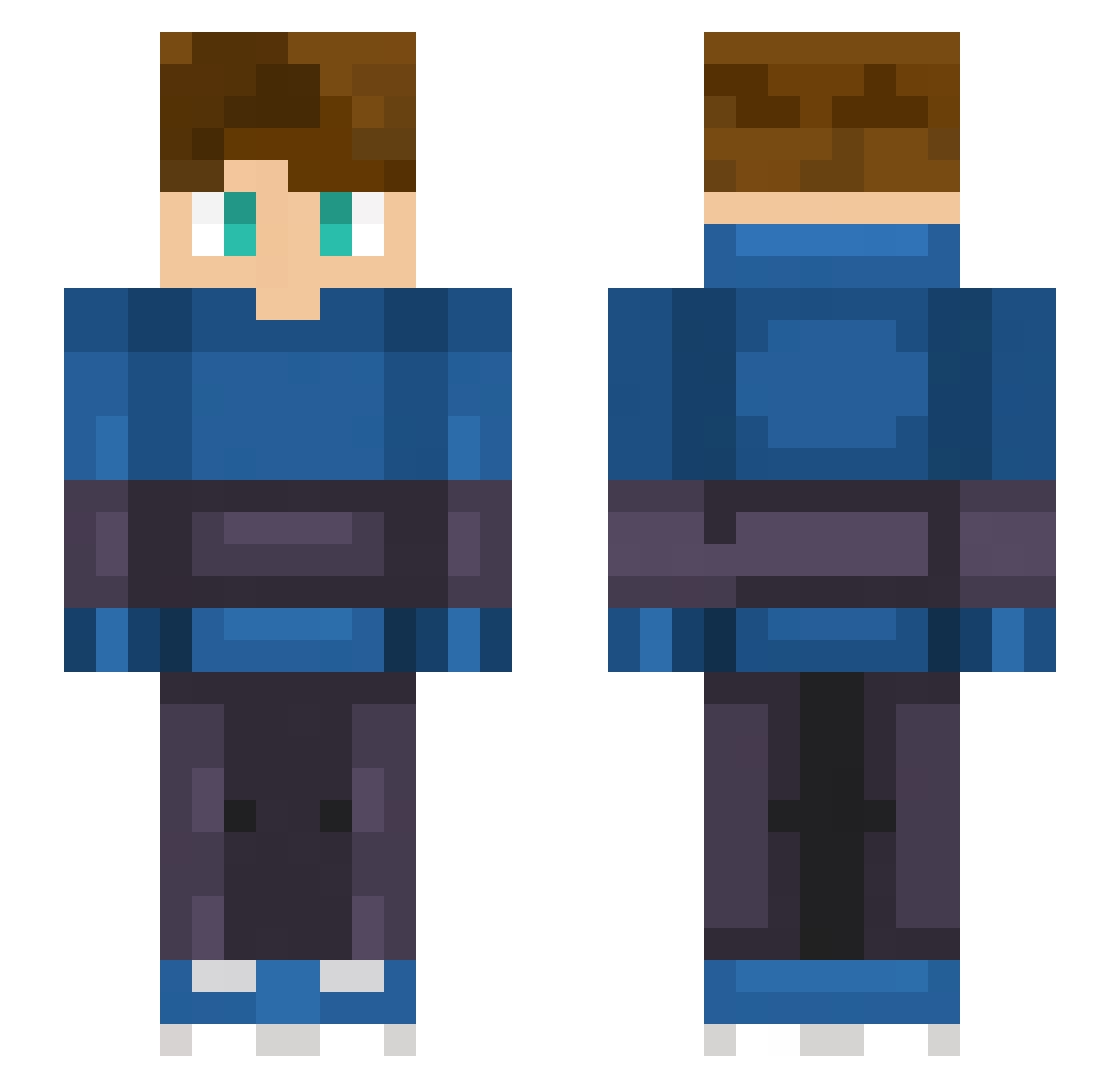 Zylric Minecraft skin, front and back view