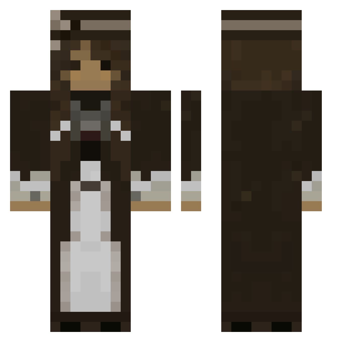 RawRekinSoup Minecraft skin, front and back view