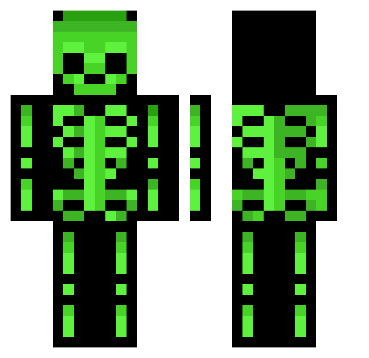 EctoToxin Minecraft skin, front and back view