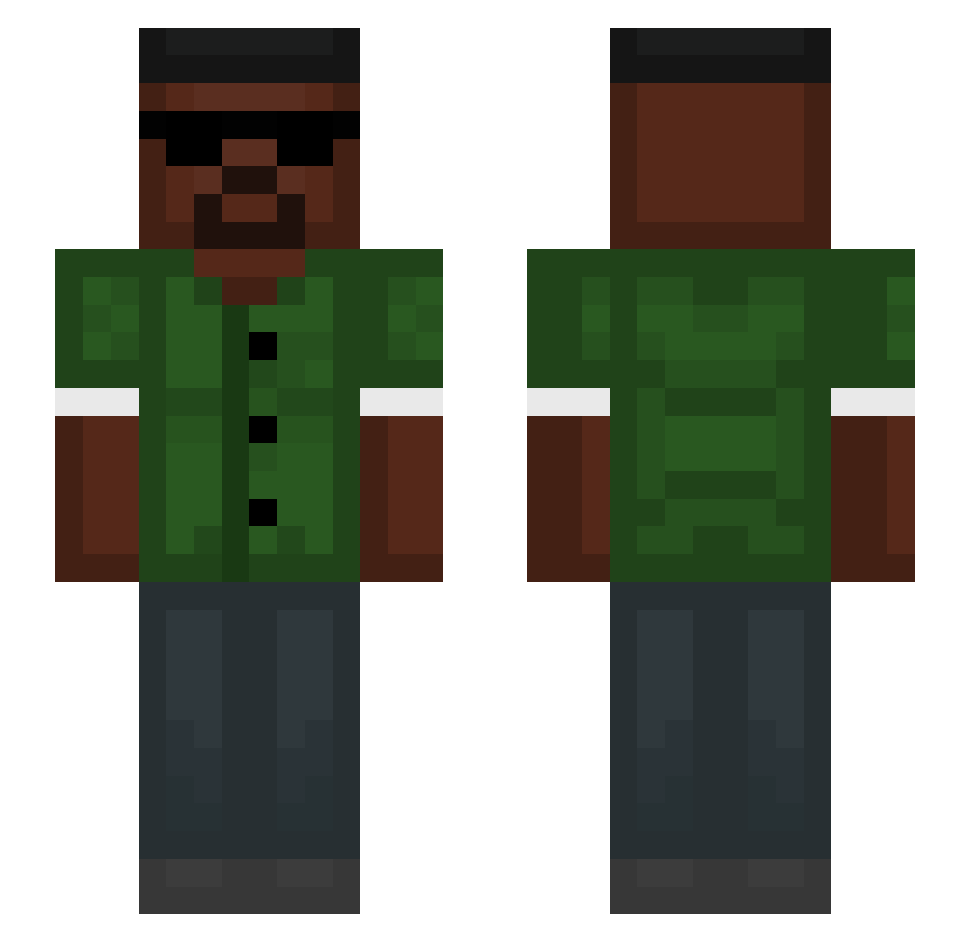 YungStank_ Minecraft skin, front and back view