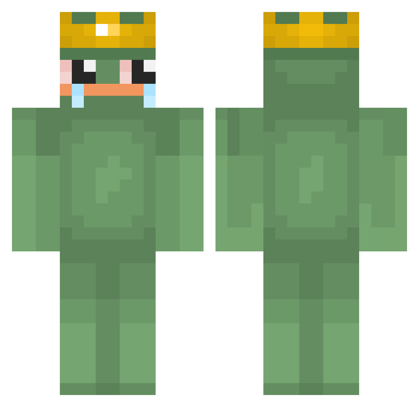 Rokkstarrl Minecraft skin, front and back view