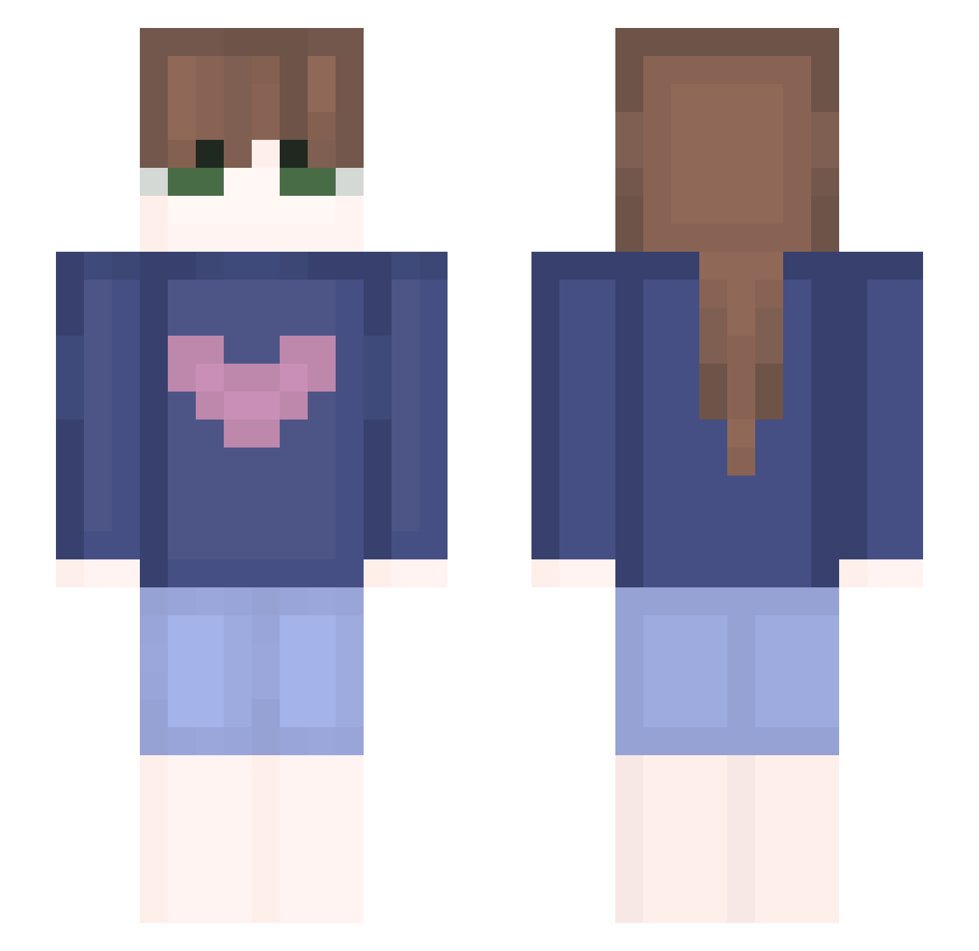 Tilth Minecraft skin, front and back view