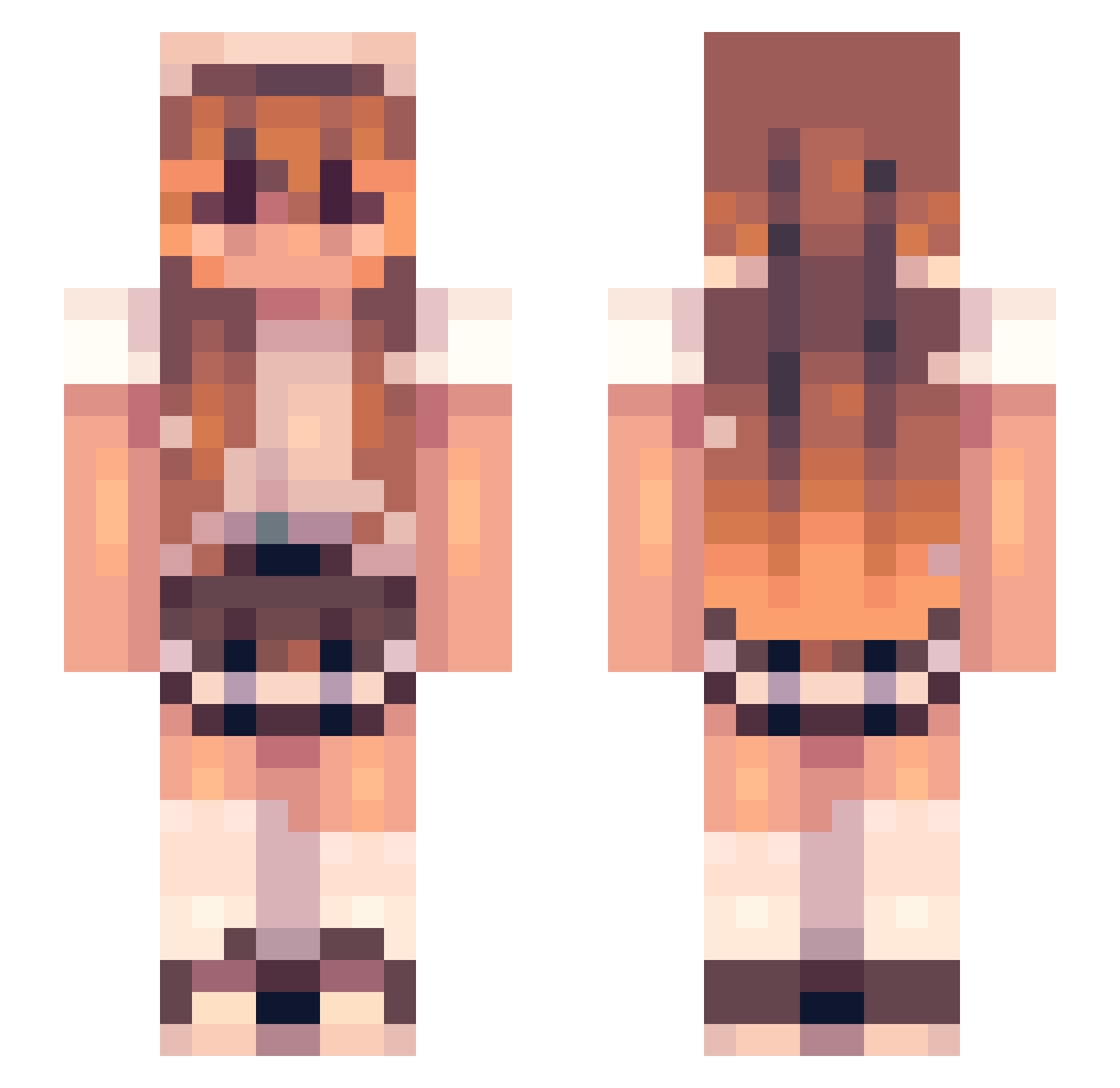 JustaDragonLOVER Minecraft skin, front and back view