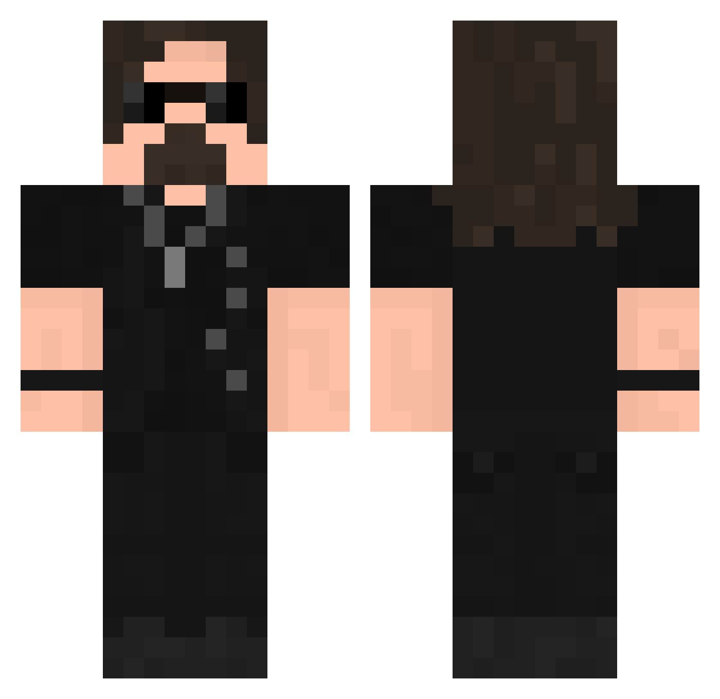 Ninjableu Minecraft skin, front and back view