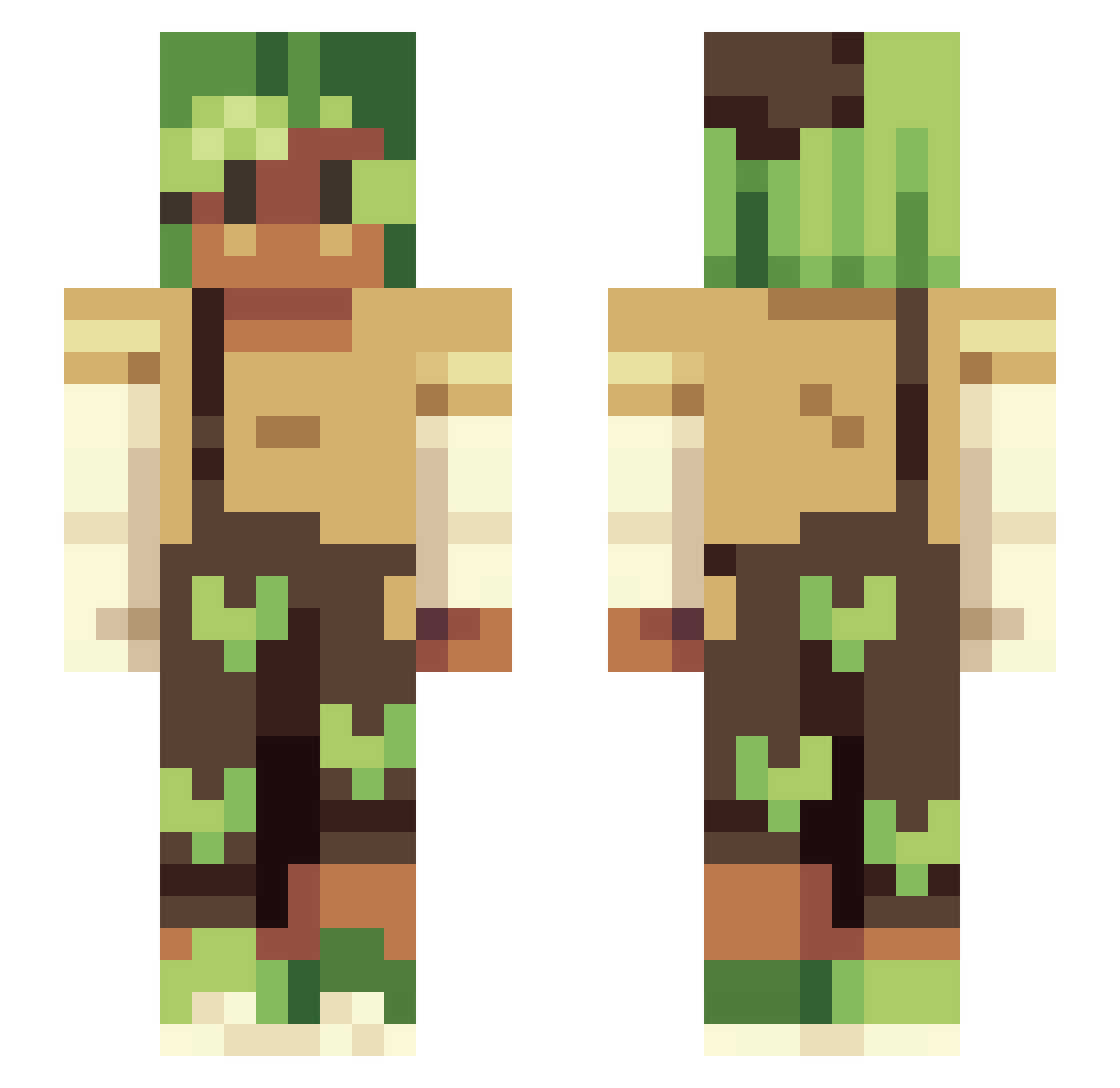 AHappyWombat Minecraft skin, front and back view