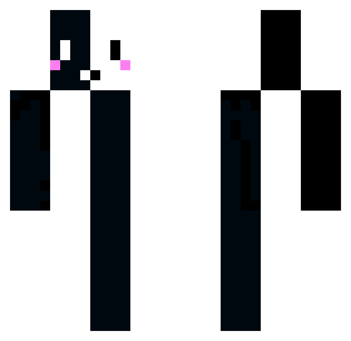 ZenXdw Minecraft skin, front and back view