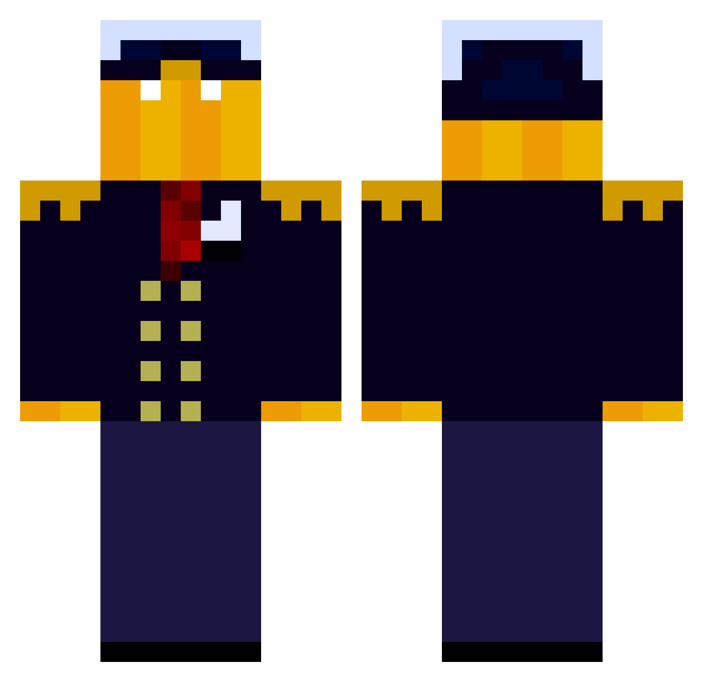 Spider_fritte Minecraft skin, front and back view