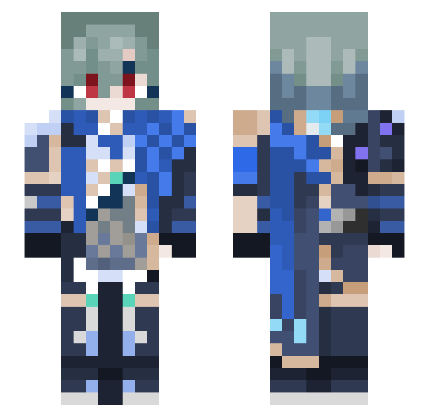 VoidedJunk Minecraft skin, front and back view