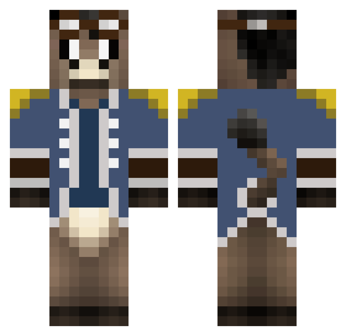 DalilDonkee Minecraft skin, front and back view