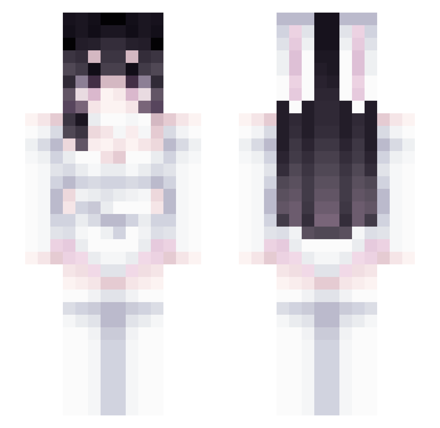 Muffinnxp Minecraft skin, front and back view