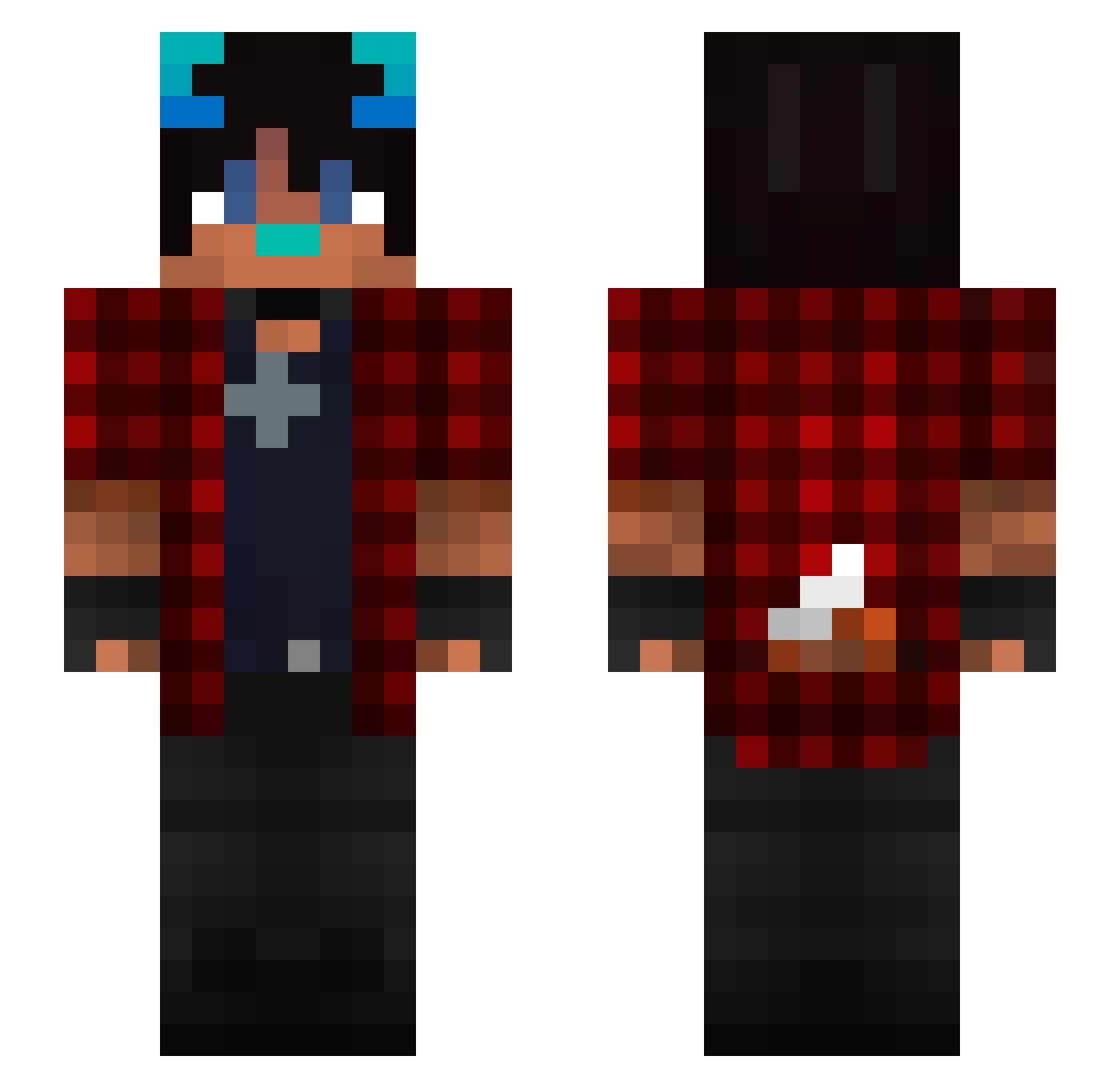 ace_gamin Minecraft skin, front and back view