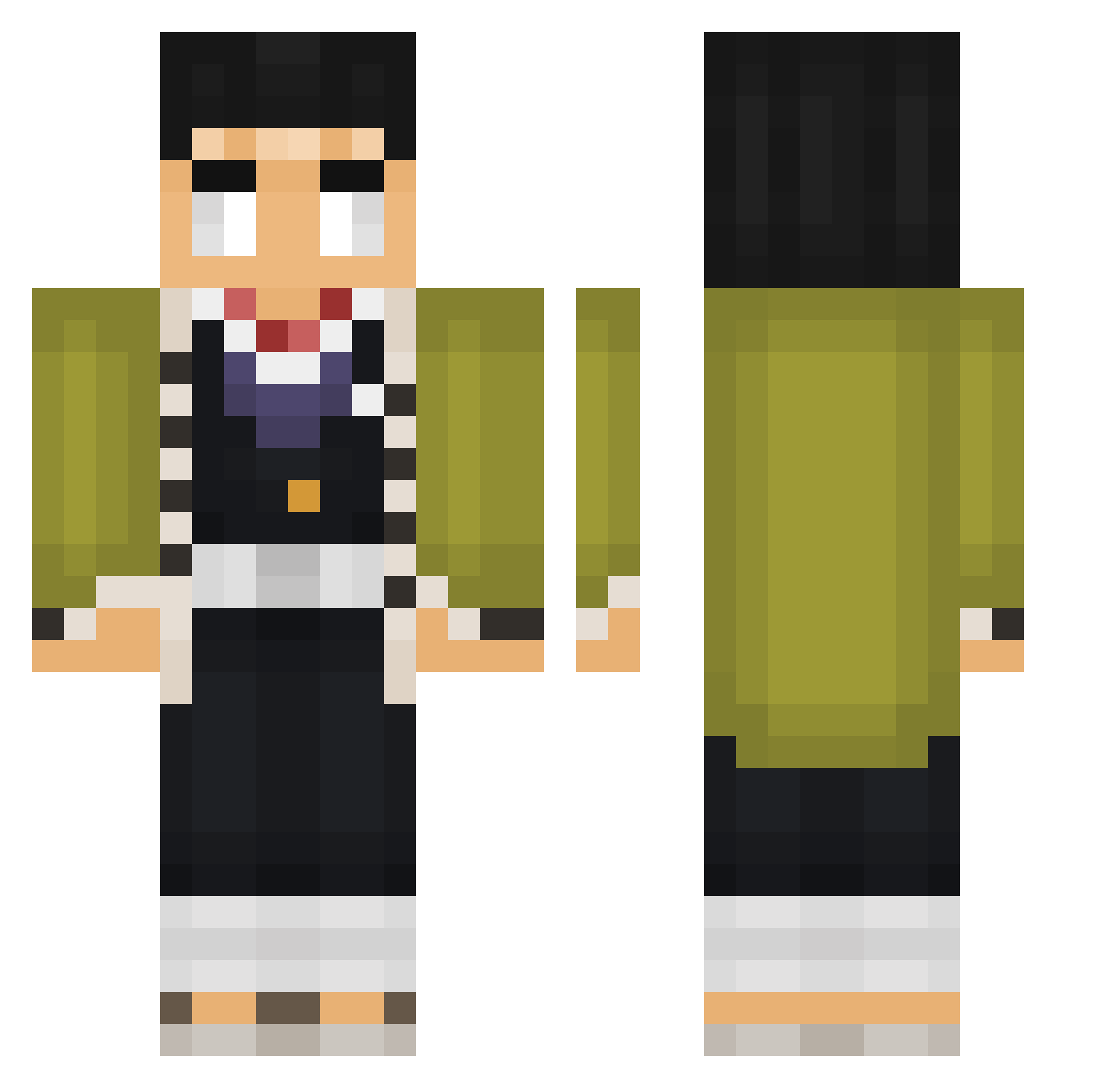 Seddress Minecraft skin, front and back view