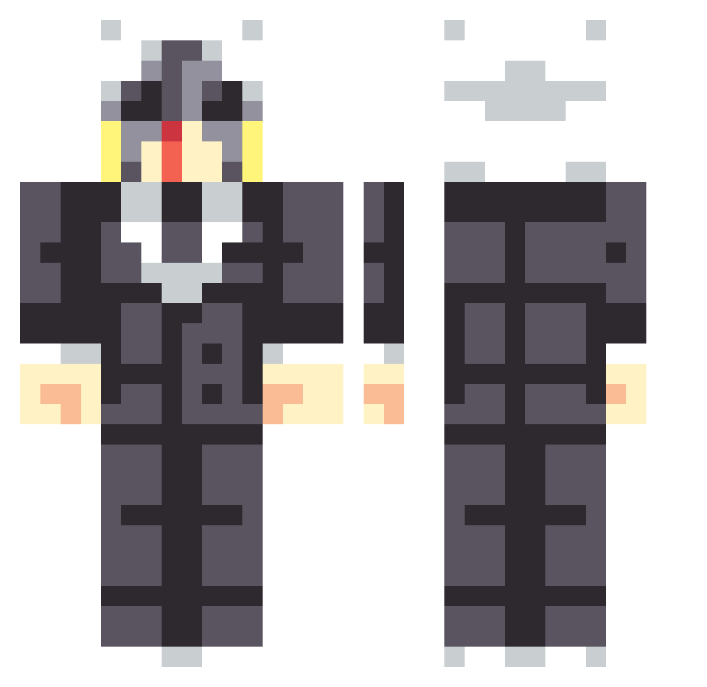 Ericzam47 Minecraft skin, front and back view