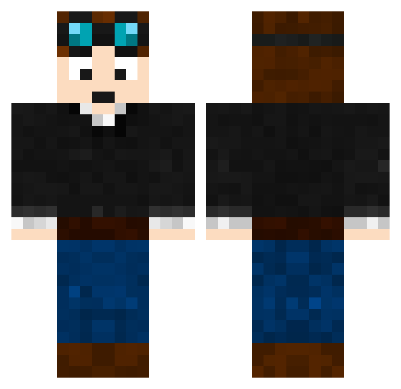JustDev525 Minecraft skin, front and back view