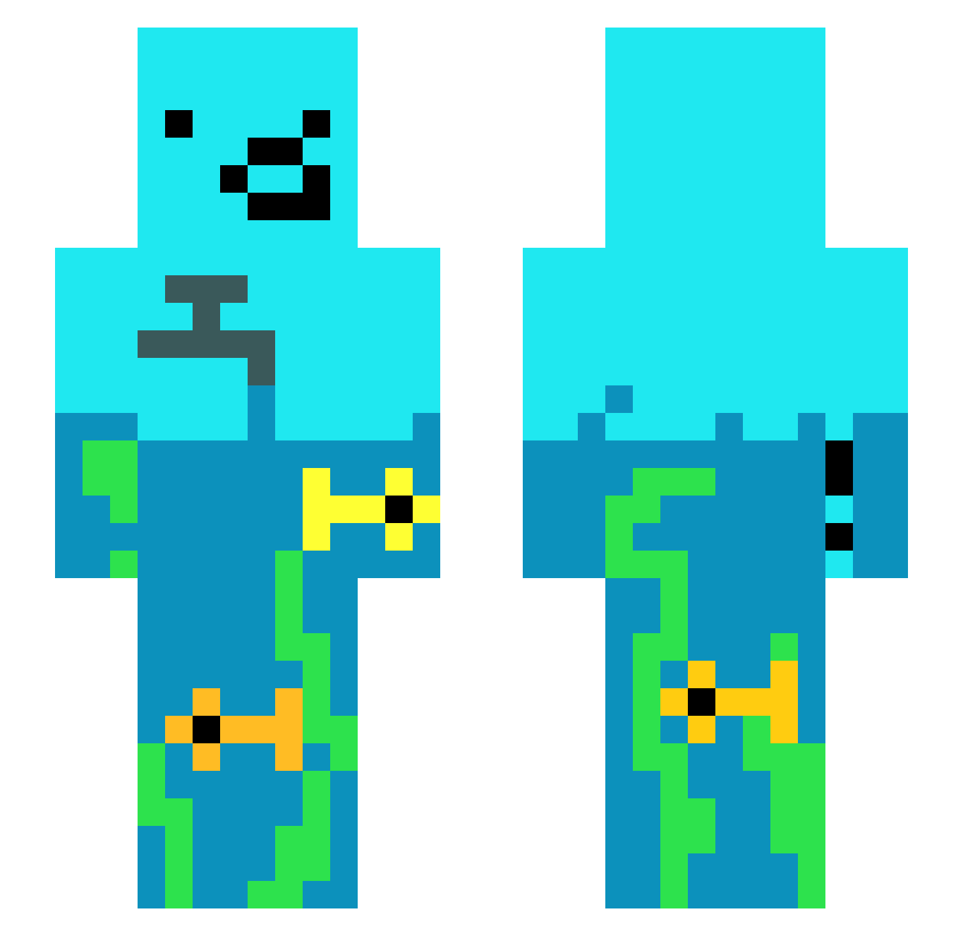 miep_god1010 Minecraft skin, front and back view