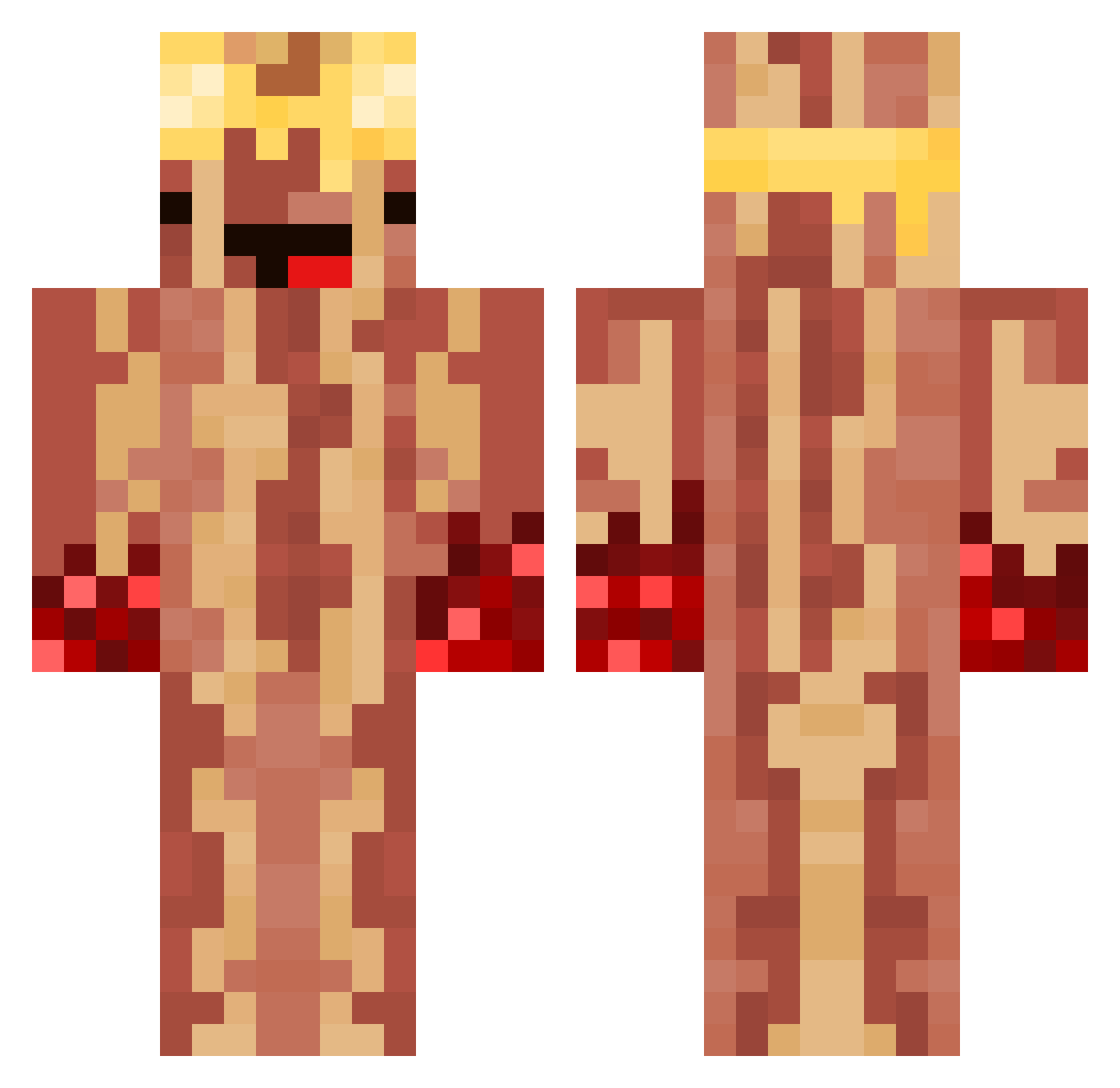 Quiese_Squeezy Minecraft skin, front and back view
