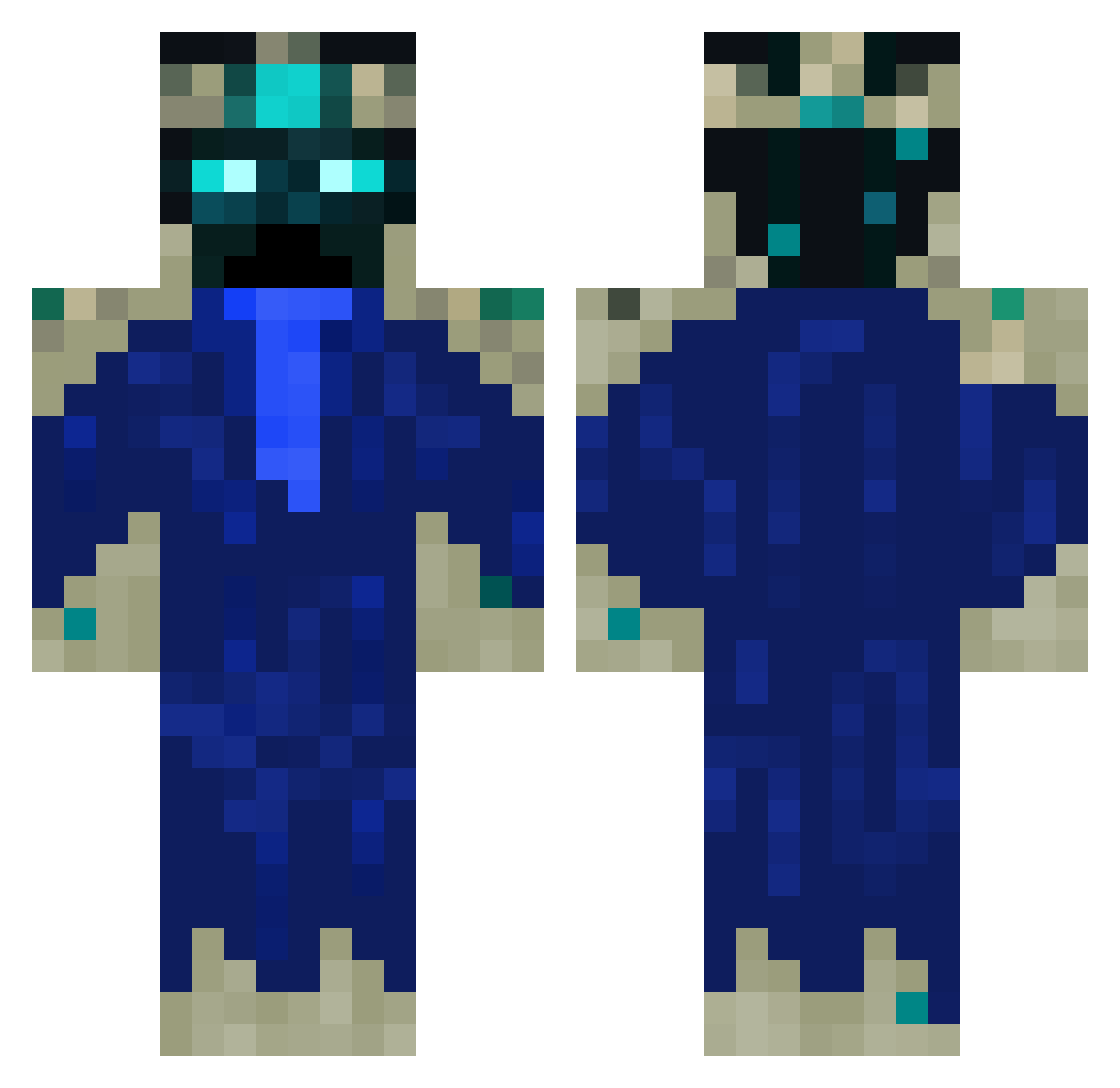 xXDarkFox Minecraft skin, front and back view