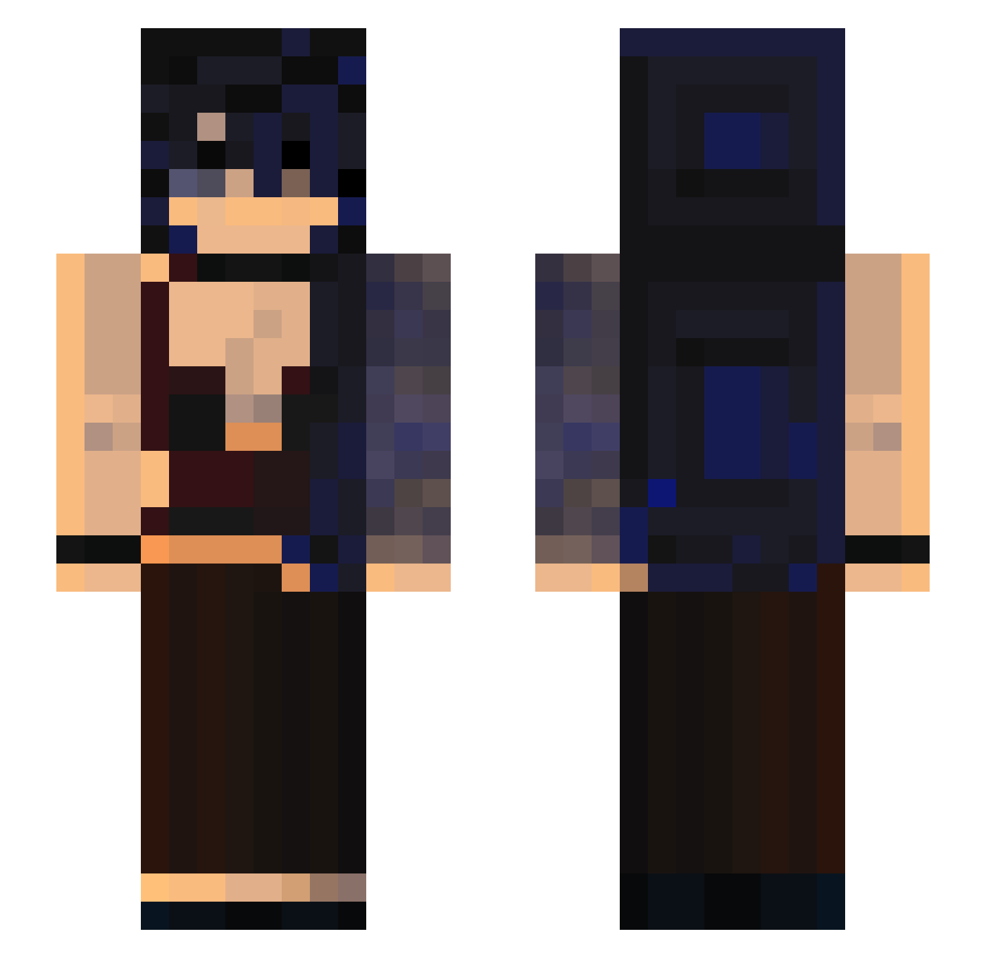 GuttedCupid Minecraft skin, front and back view