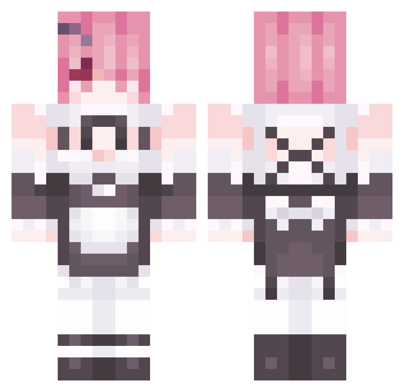 SteamyRice32 Minecraft skin, front and back view