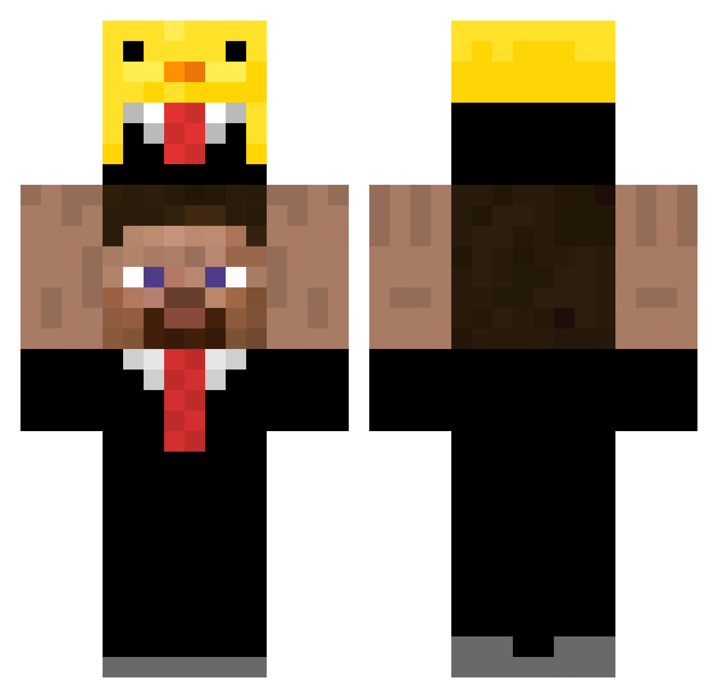 YT_cypripri Minecraft skin, front and back view