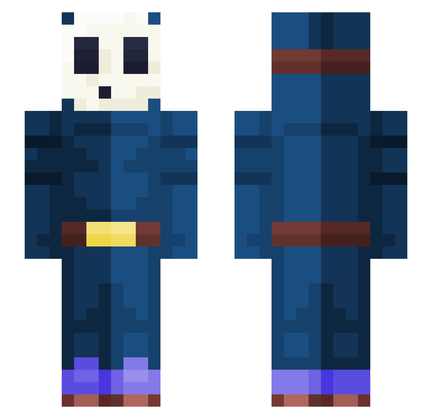 bloark Minecraft skin, front and back view