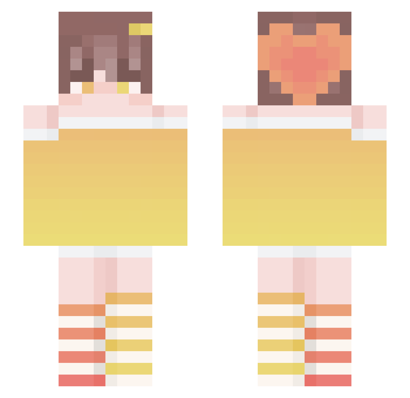 DiamondBoiX Minecraft skin, front and back view