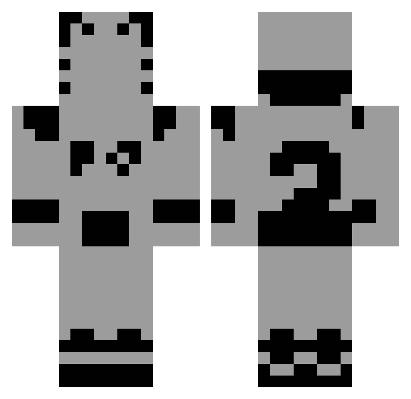 ProtonNa Minecraft skin, front and back view