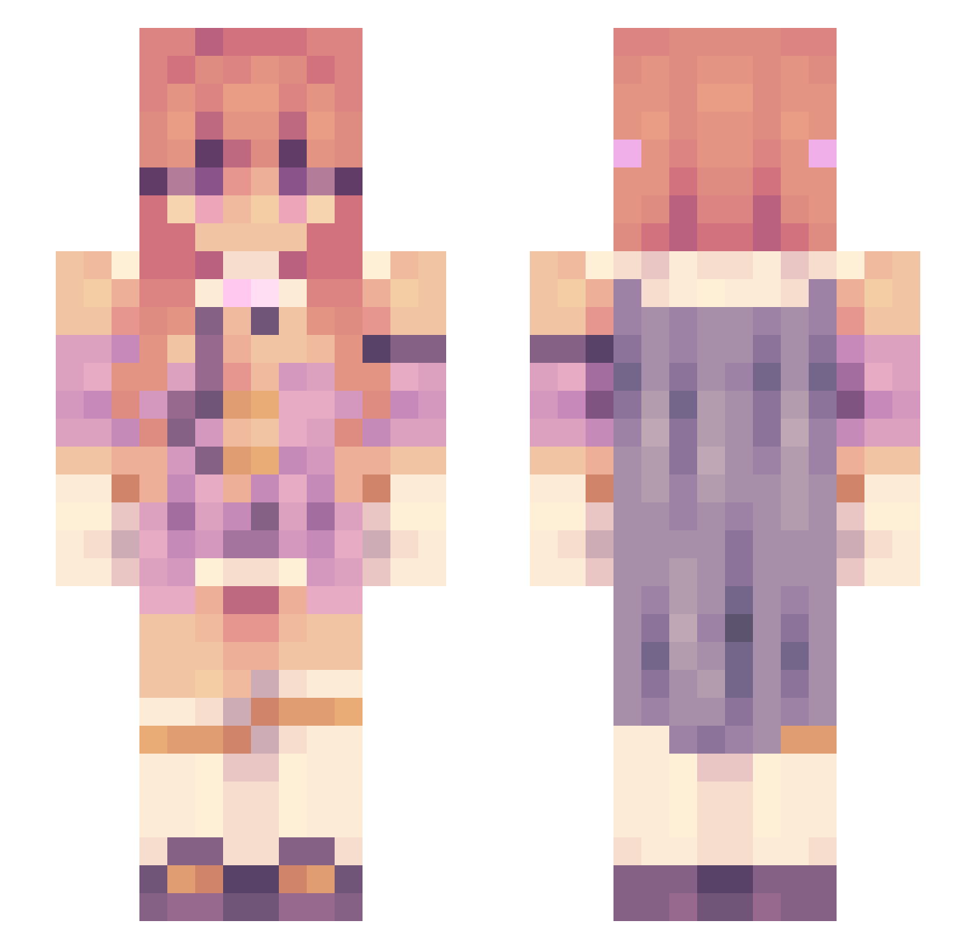 Giovanka Minecraft skin, front and back view