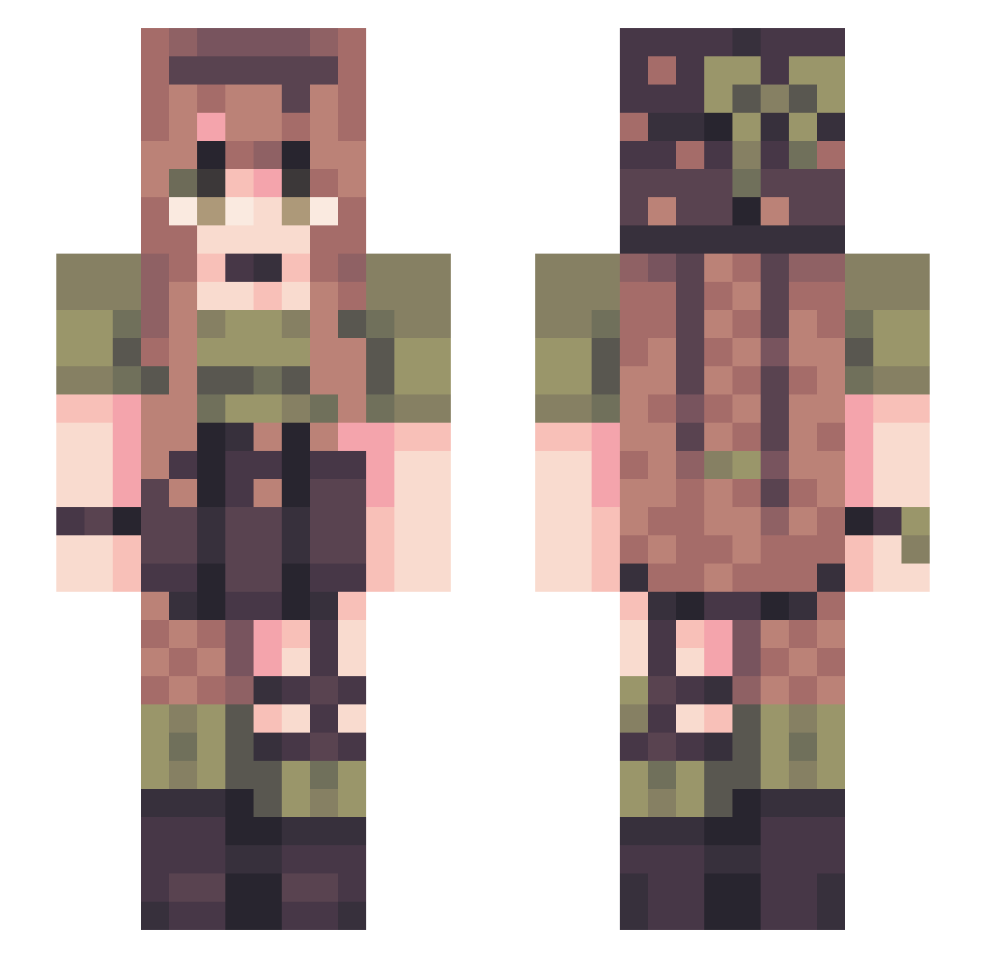 claclaclary Minecraft skin, front and back view
