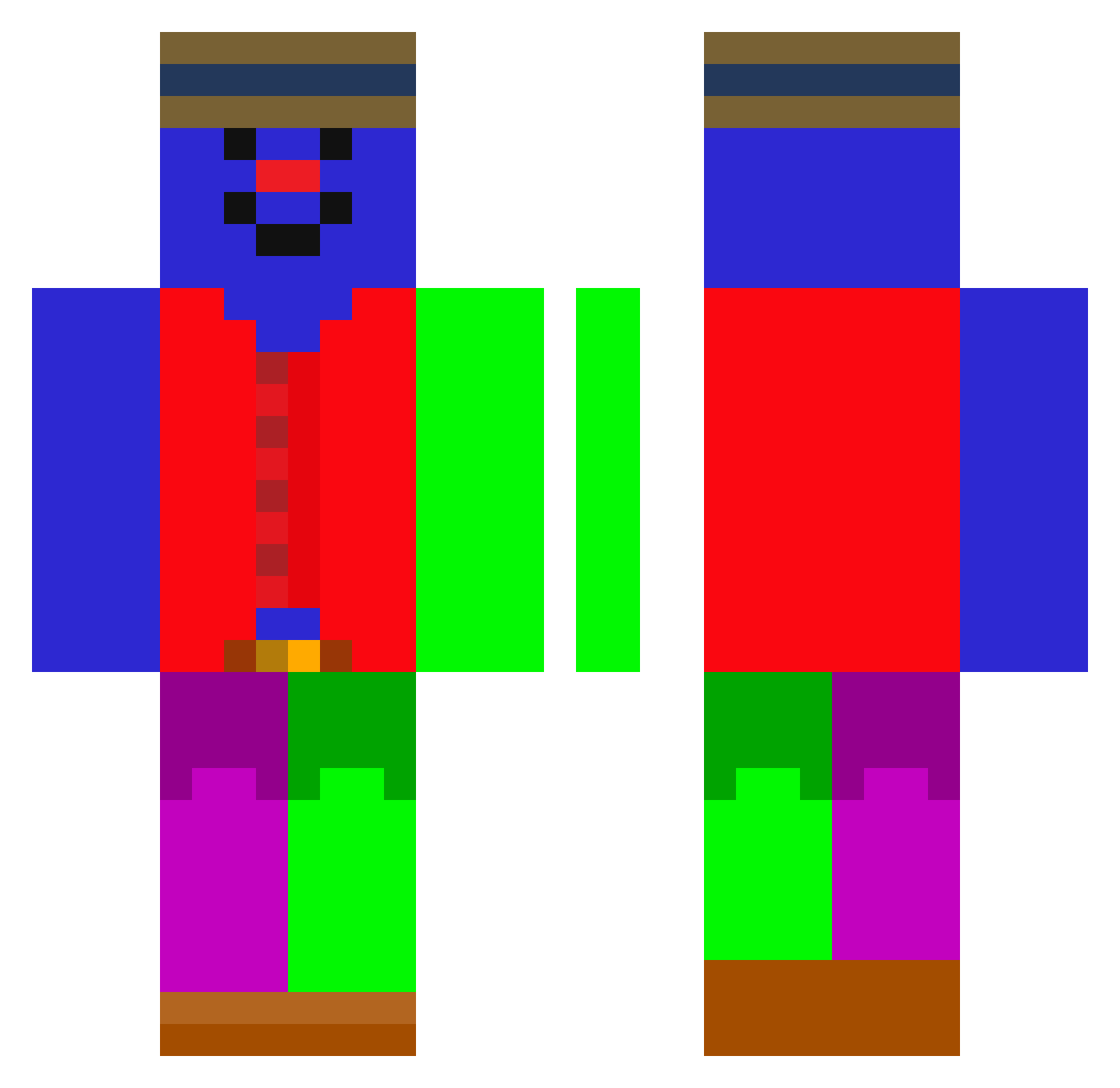 ZoomersLULWS Minecraft skin, front and back view