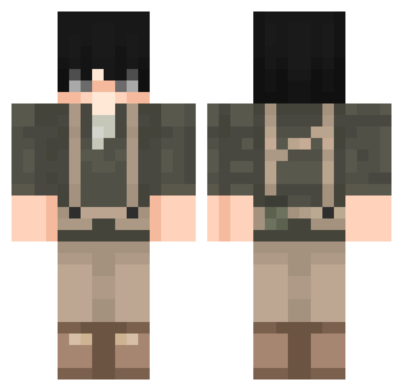 jakeandrobdoesmc Minecraft skin, front and back view