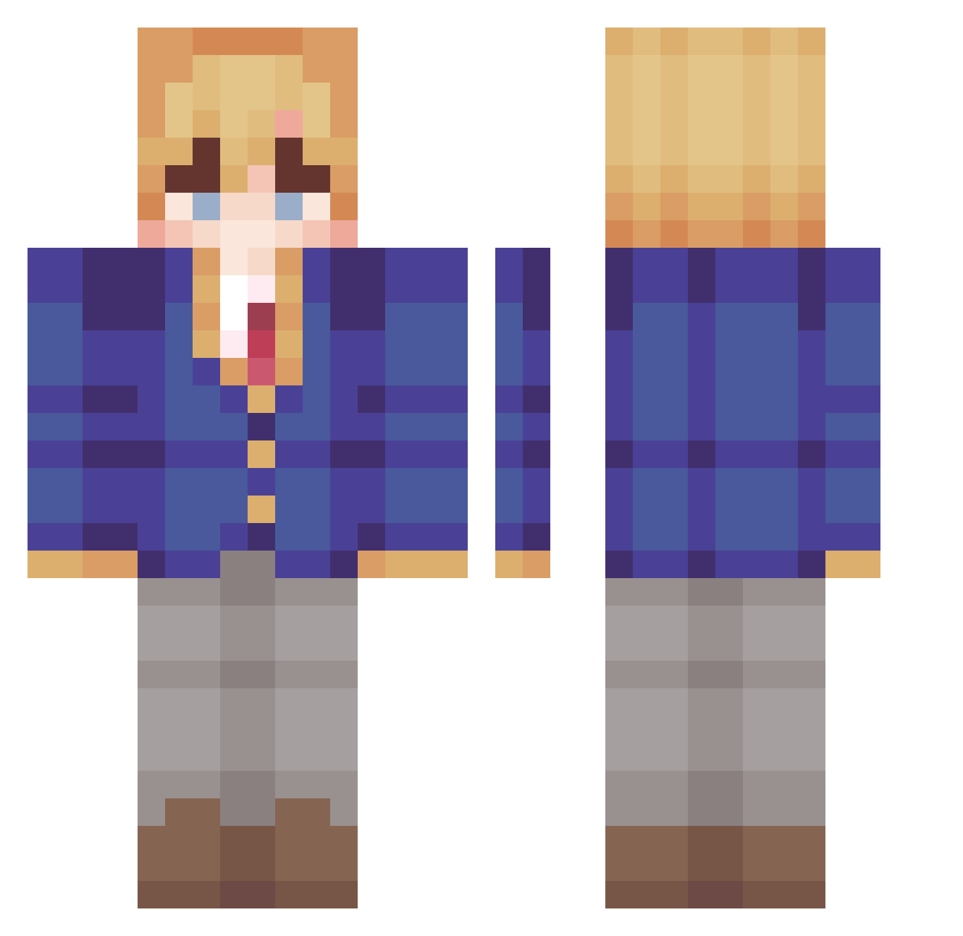 lp66f Minecraft skin, front and back view