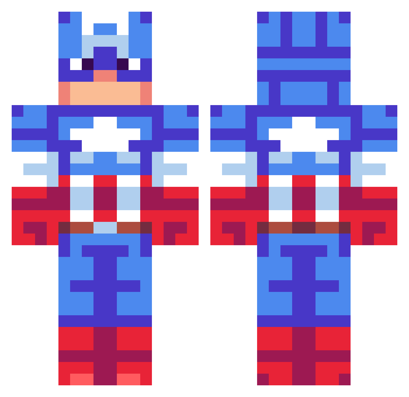 HJAHSSS Minecraft skin, front and back view