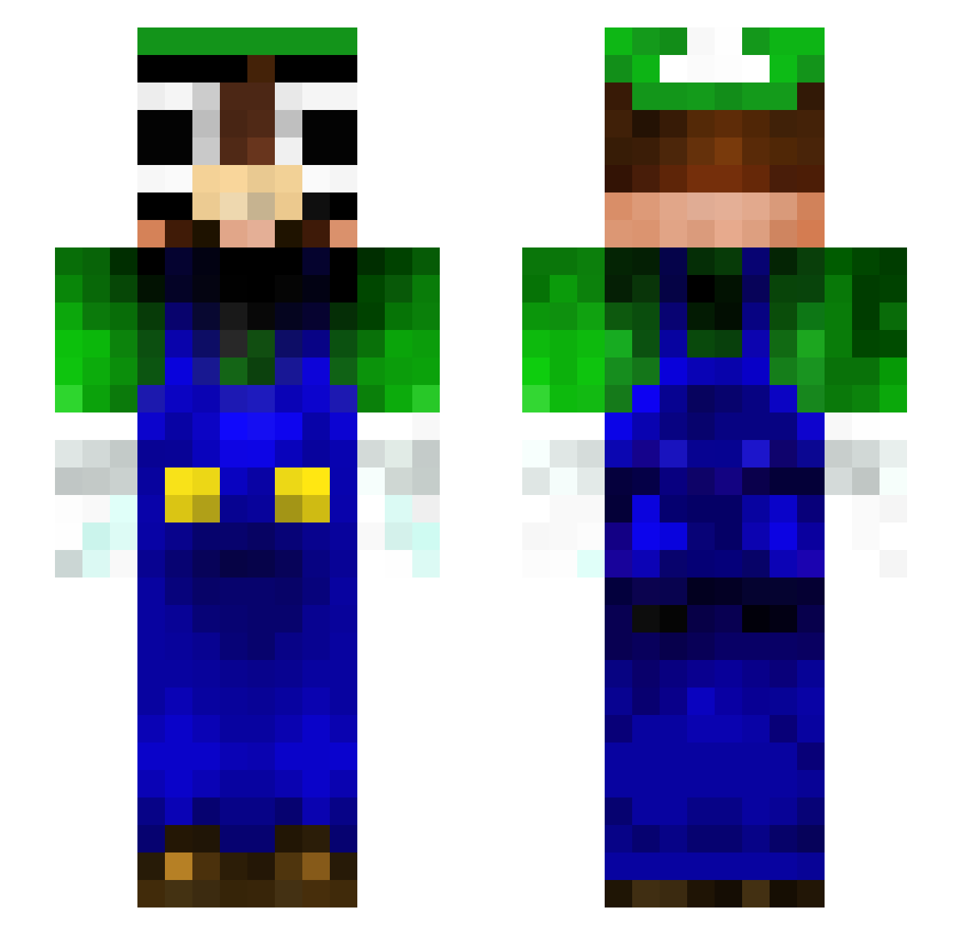 Chosen64K Minecraft skin, front and back view