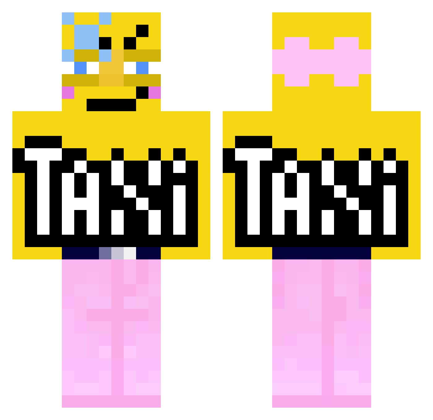 taxisofor Minecraft skin, front and back view