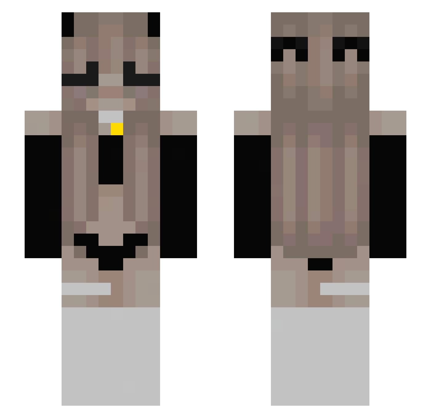 0ksawi0 Minecraft skin, front and back view