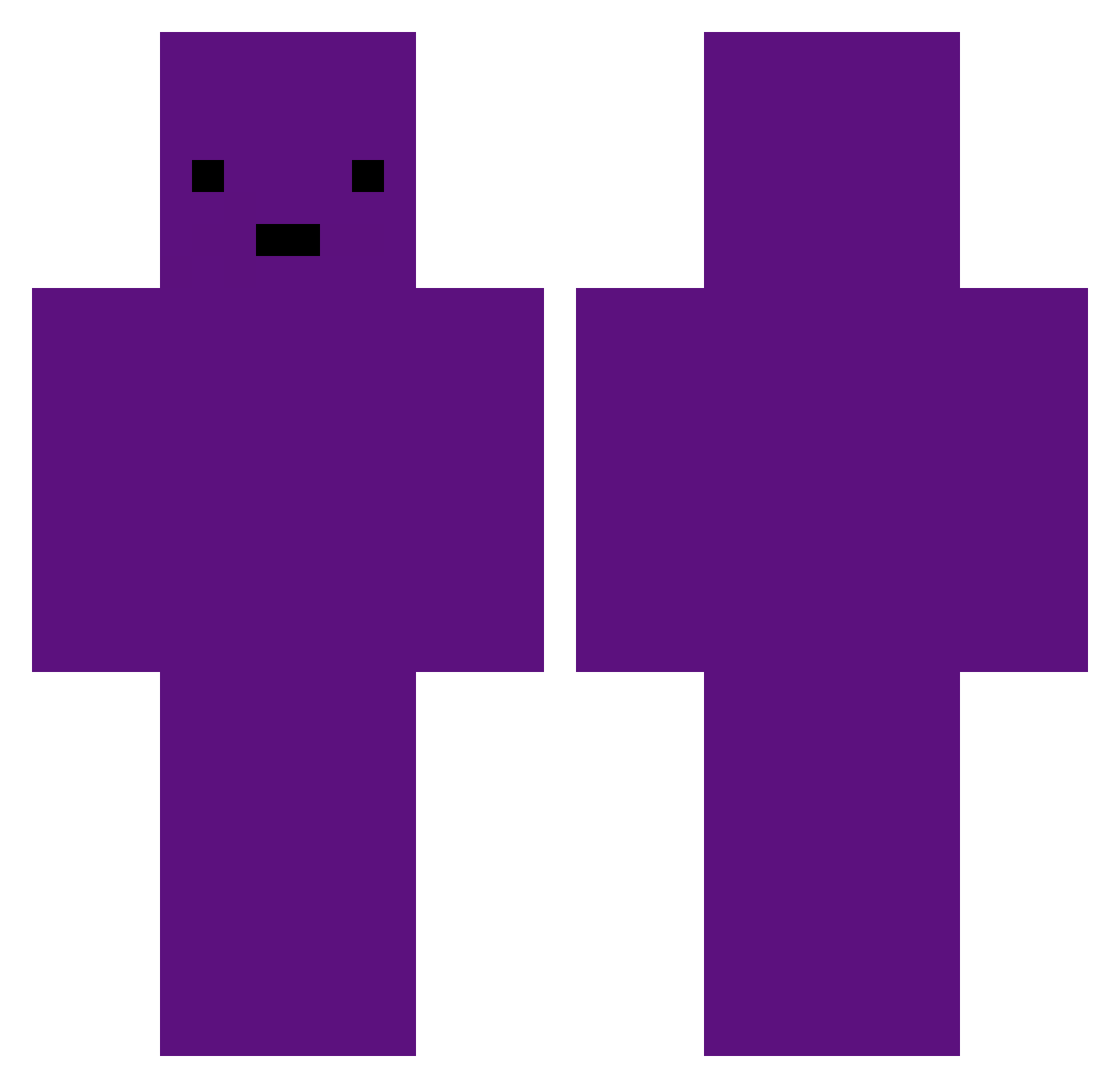 zZofaas Minecraft skin, front and back view