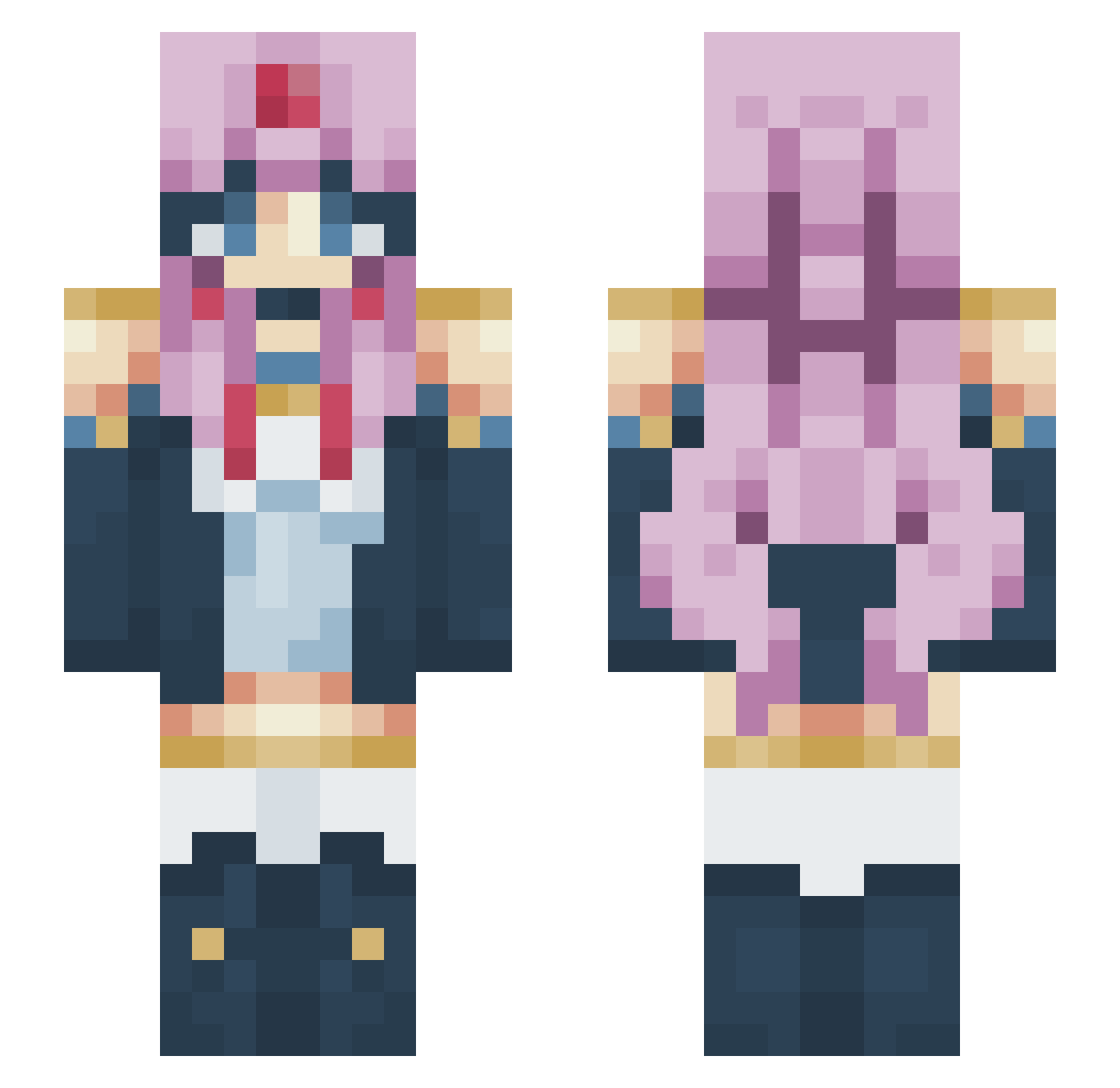 InvaderT1m Minecraft skin, front and back view