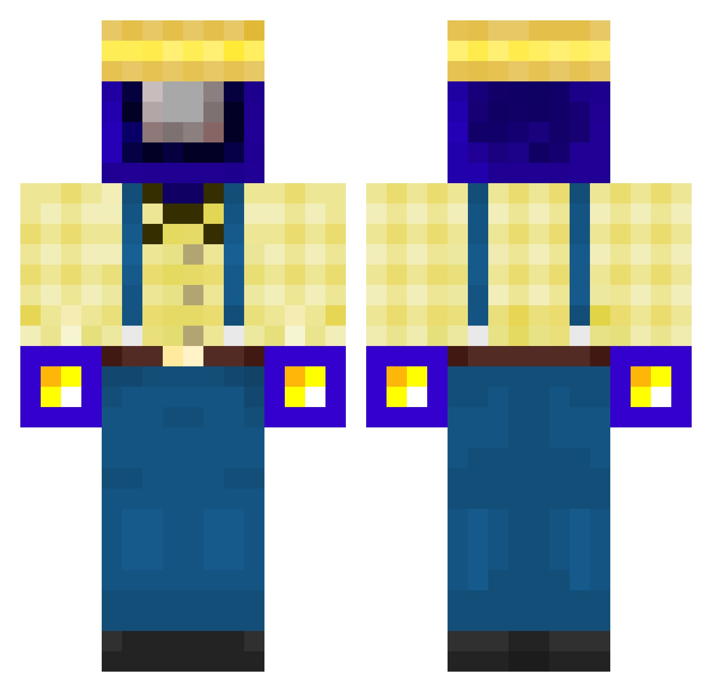 Repeater42 Minecraft skin, front and back view